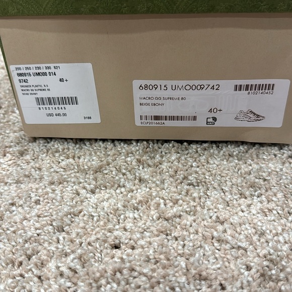 NEW GUCCI Macro GG SUPREME 80 sneaker’s. Beige Ebony women size 40+ - Picture 6 of 7
